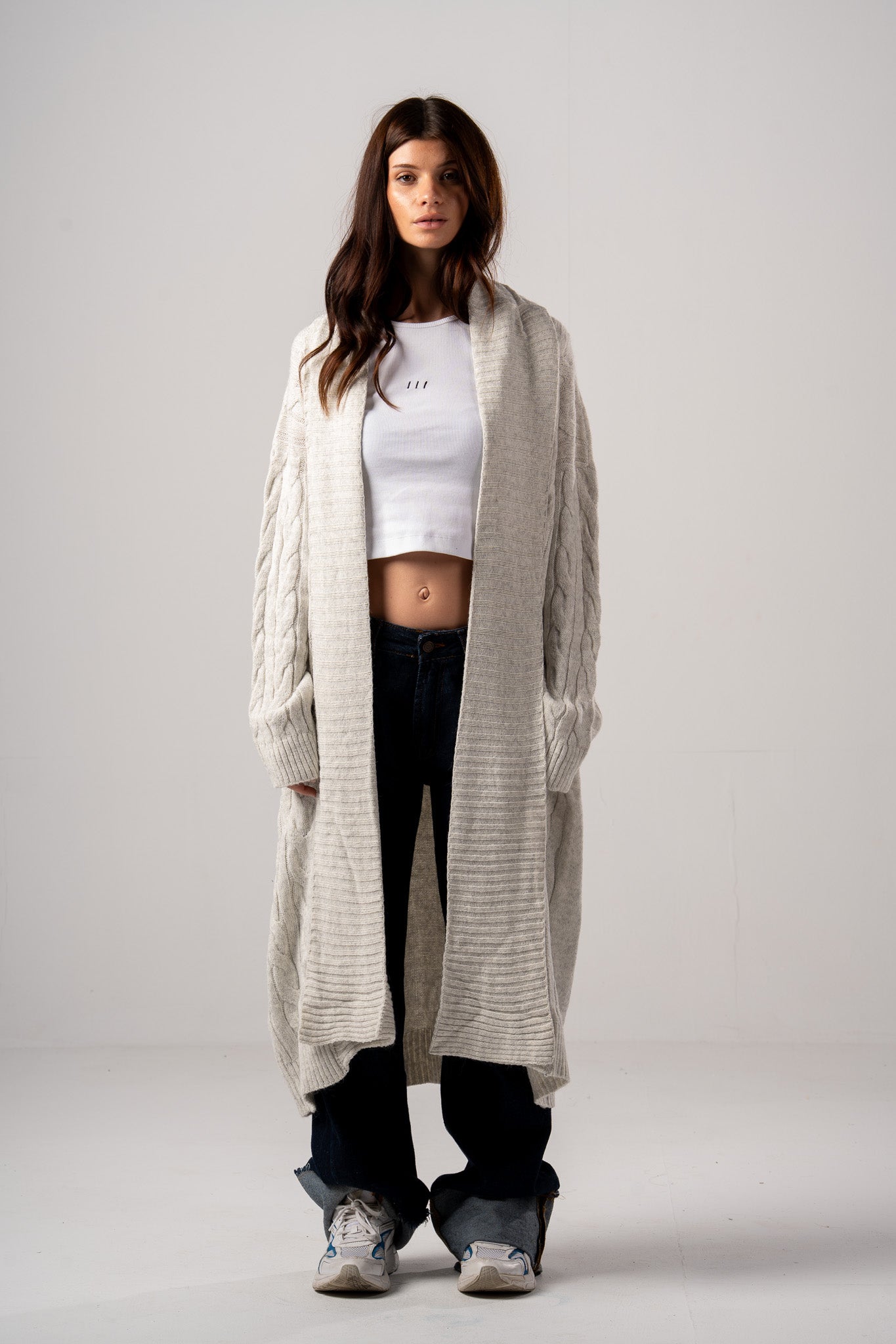 Cable Front Cardigan - Sale